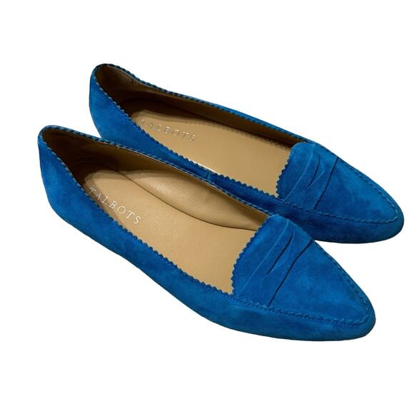 Talbots Blue Suede Driving Loafers Size 6 - Picture 1 of 5